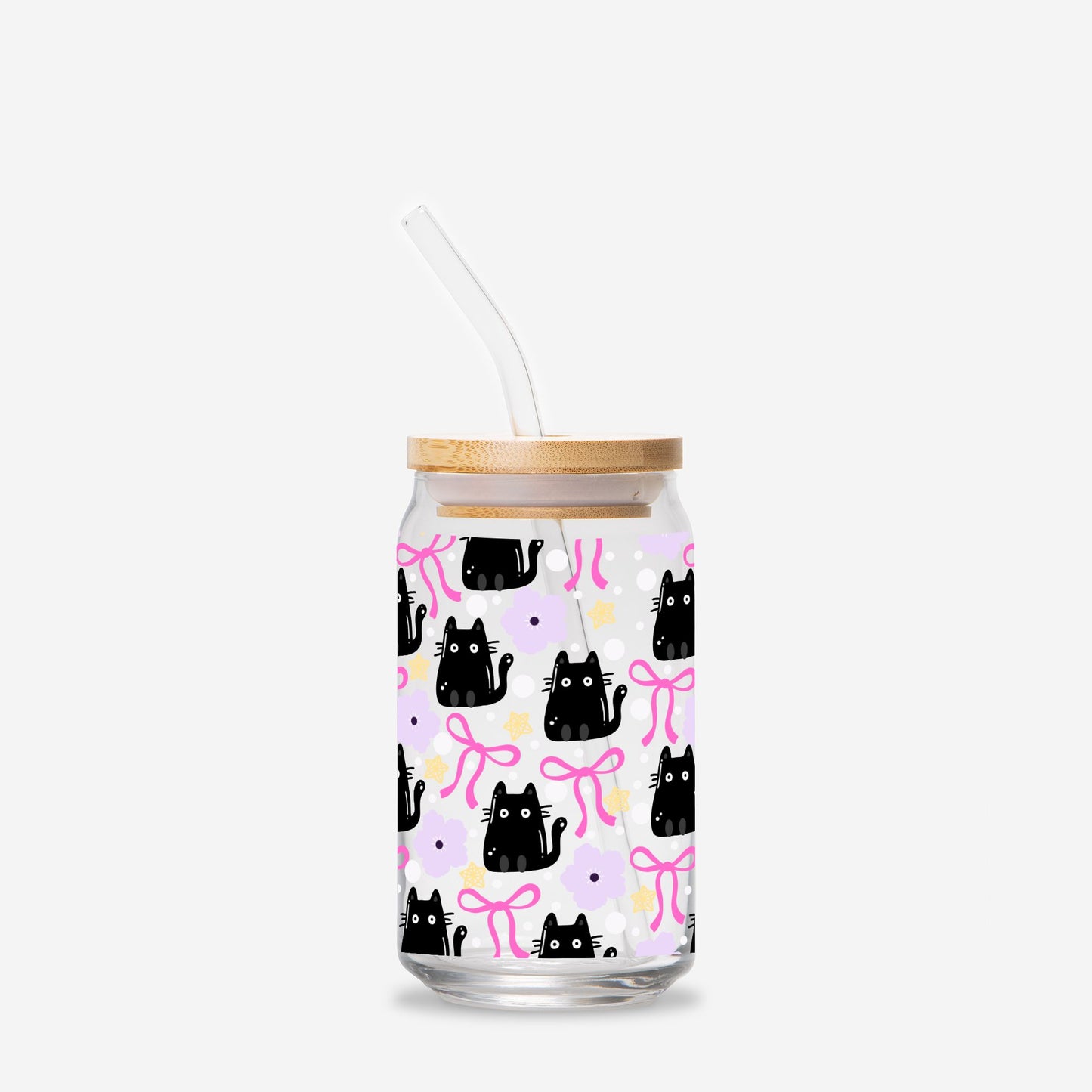 Bloom Cup - Bows & Black Cat (16oz)