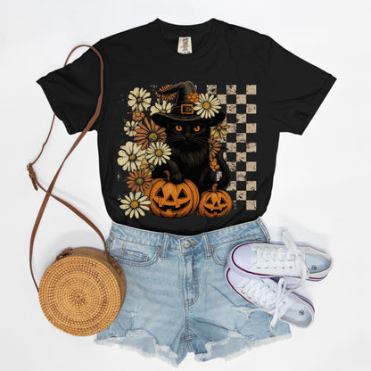 Comfy Tees - Spooky Floral Cat