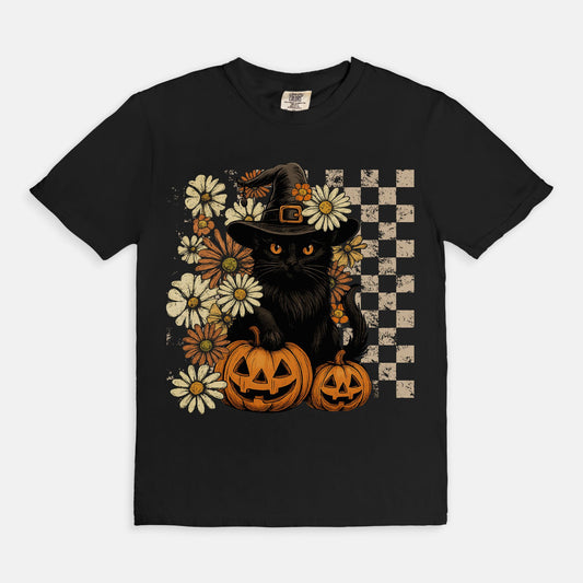 Comfy Tees - Spooky Floral Cat