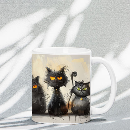Brewware - Spooky Black Cats (white) (11oz)