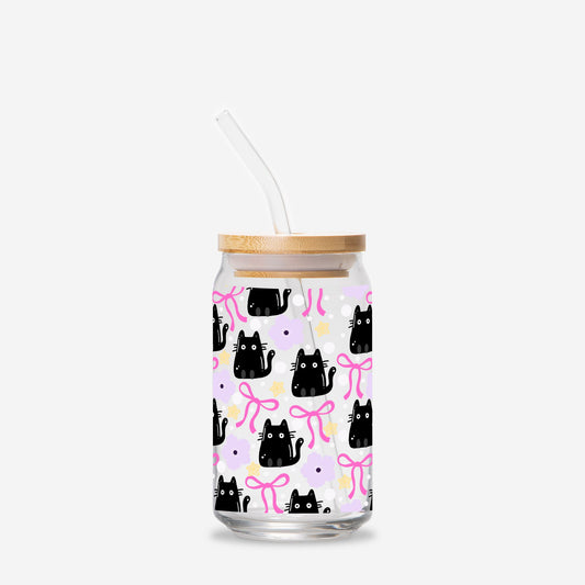 Bloom Cup - Bows & Black Cat (16oz)
